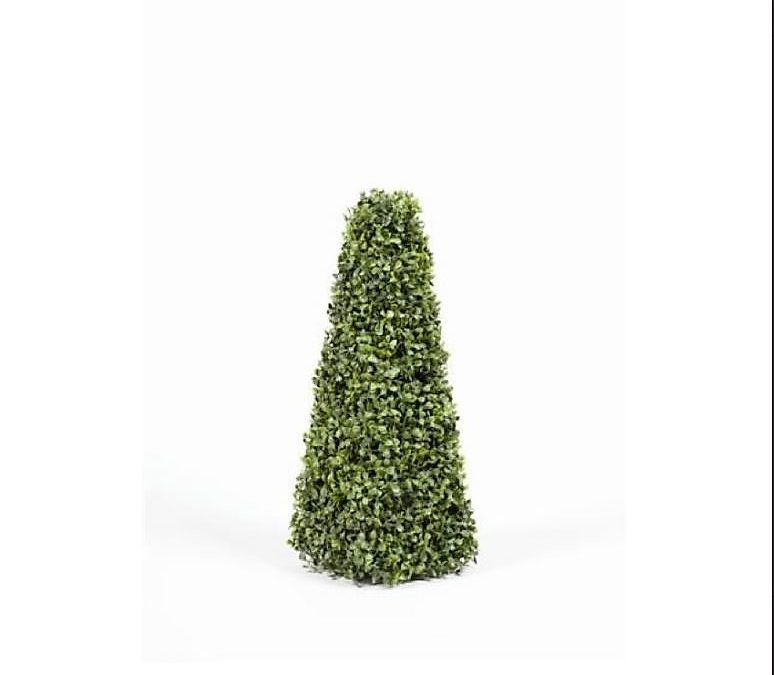 Artificial Boxwood Pyramid Tree 60cm with realistic foliage