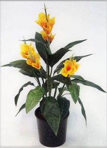 Artificial Canna Lily 60cm Yellow