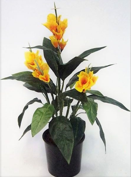 Artificial Canna Lily 60cm Yellow